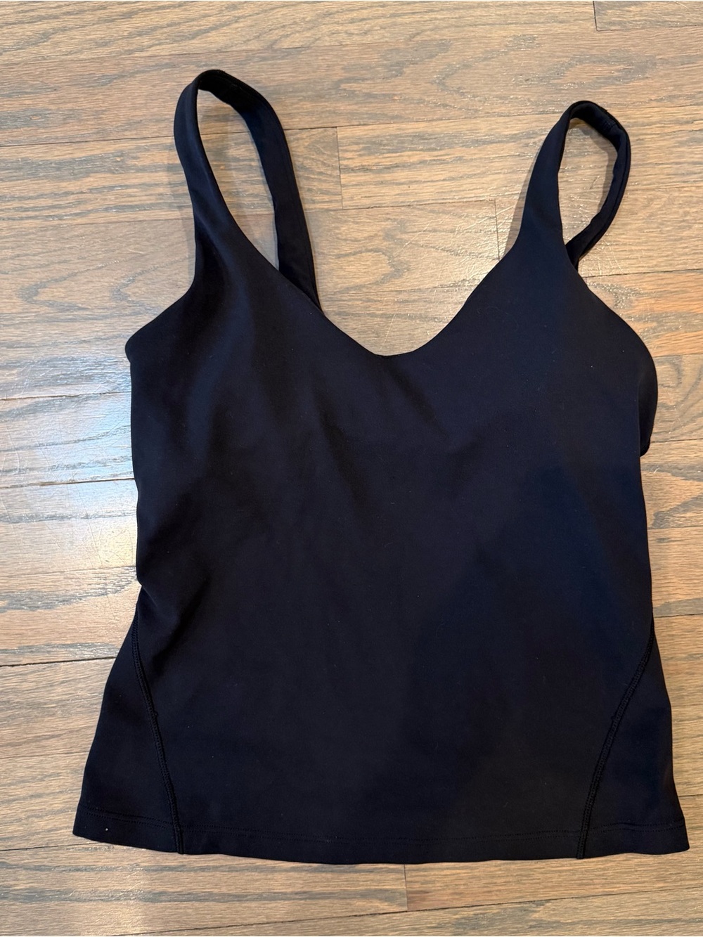 Lululemon Align Tank Cropped Shelf Bra Size 8 Black Light Support Athleisure